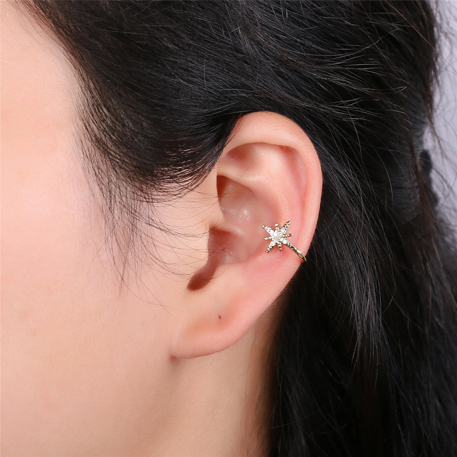 1x Star Gold Filled Earring Simple Ear Cuff, delicate ear cuff, ear cuff no piercing, gold ear cuff, ear cuff, gold ear cuff AI-132