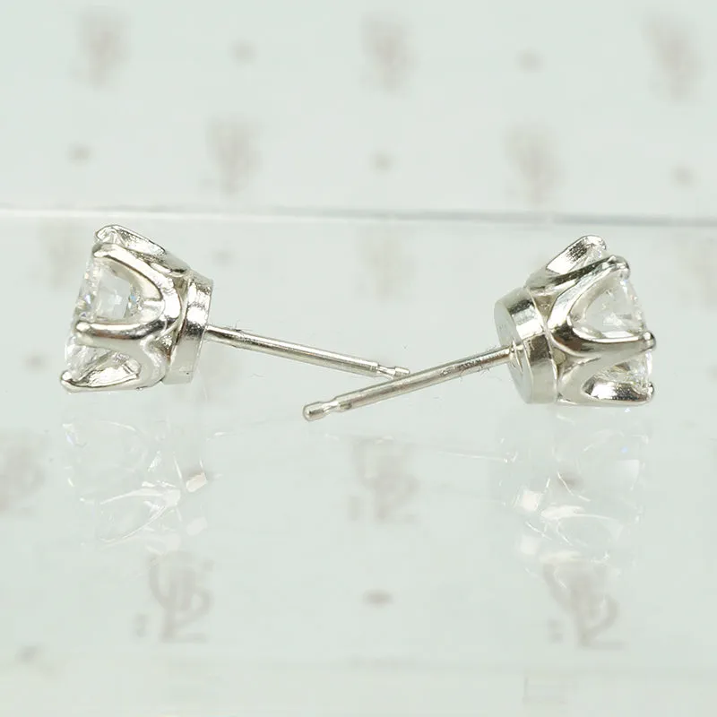 2 Carat Diamond Platinum Stud Earrings