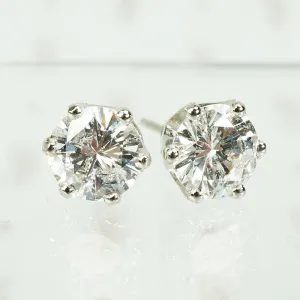 2 Carat Diamond Platinum Stud Earrings