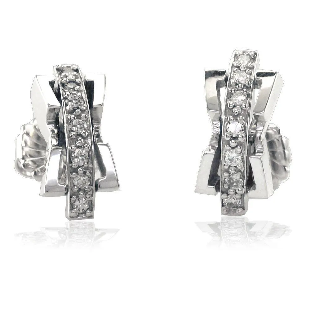2 Piece Contemporary Diamond Earrings in 18K