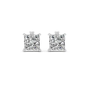 2.00 CTS DEW Moissanite Princess Cut Earrings