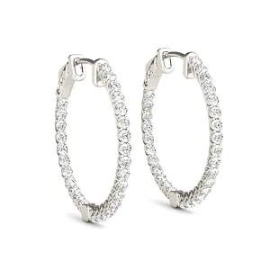 2.00 ctw Diamond Hoop Earrings Inside-Out Style