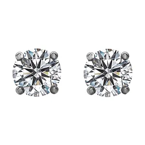 2.00tcw Round Diamonds in 14K White Gold Solitaire Stud Earrings