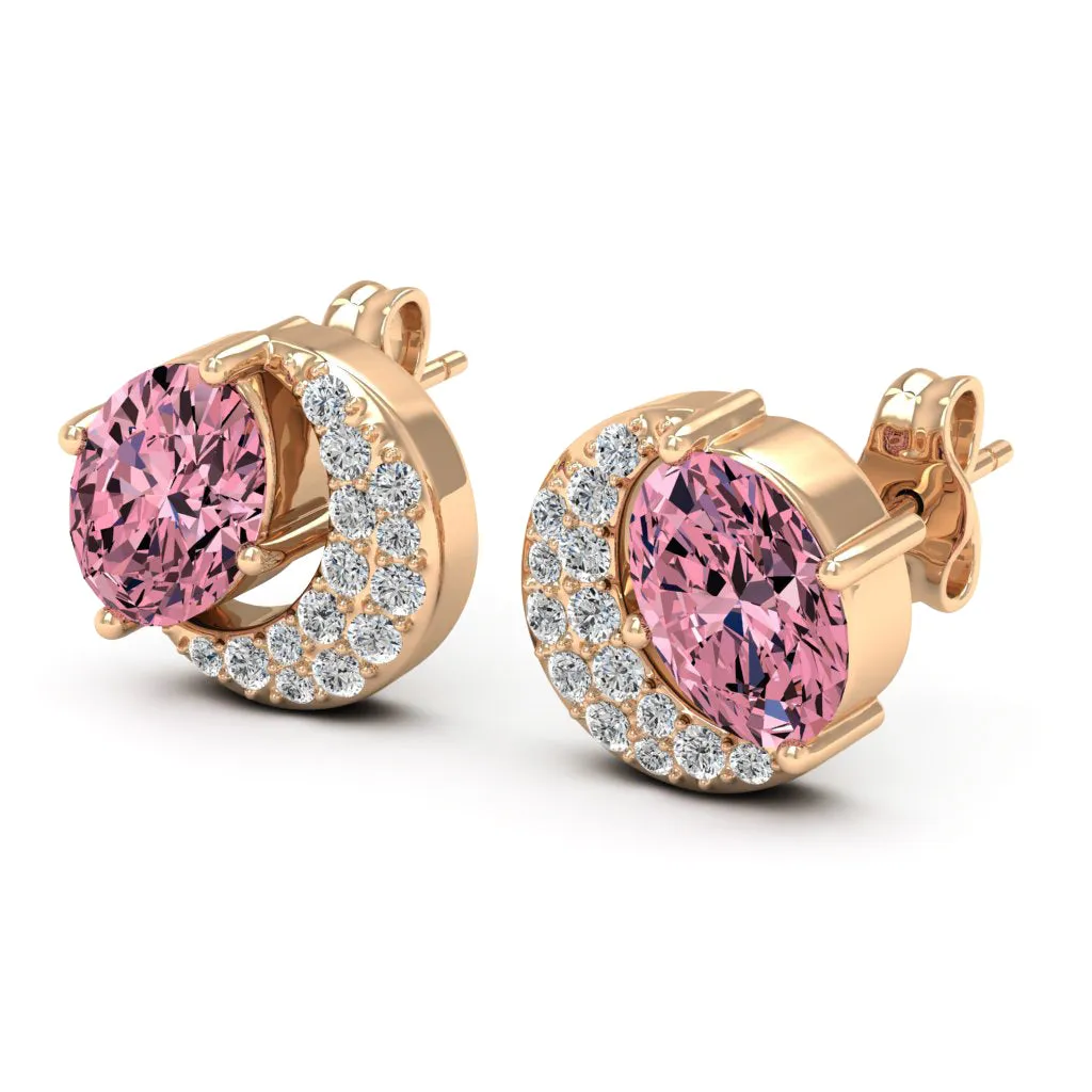 2.02 d.e.w cts Luna Moissanite Stud Earrings