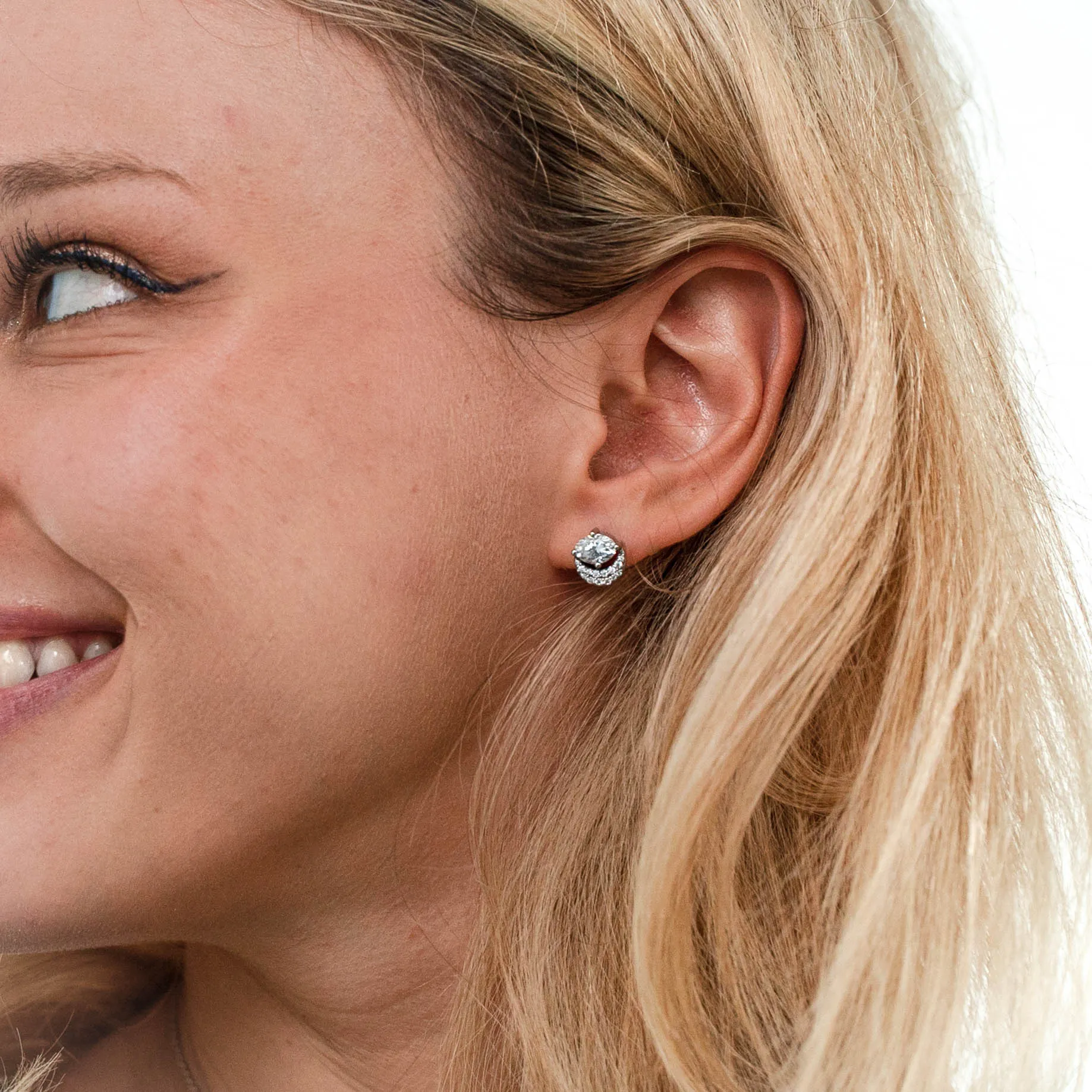 2.02 d.e.w cts Luna Moissanite Stud Earrings