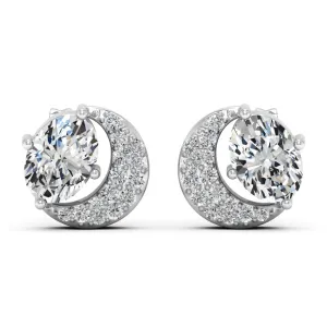 2.02 d.e.w cts Luna Moissanite Stud Earrings