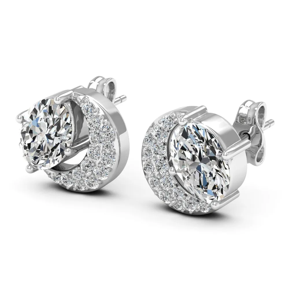 2.02 d.e.w cts Luna Moissanite Stud Earrings
