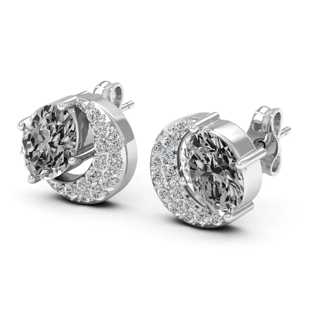 2.02 d.e.w cts Luna Moissanite Stud Earrings