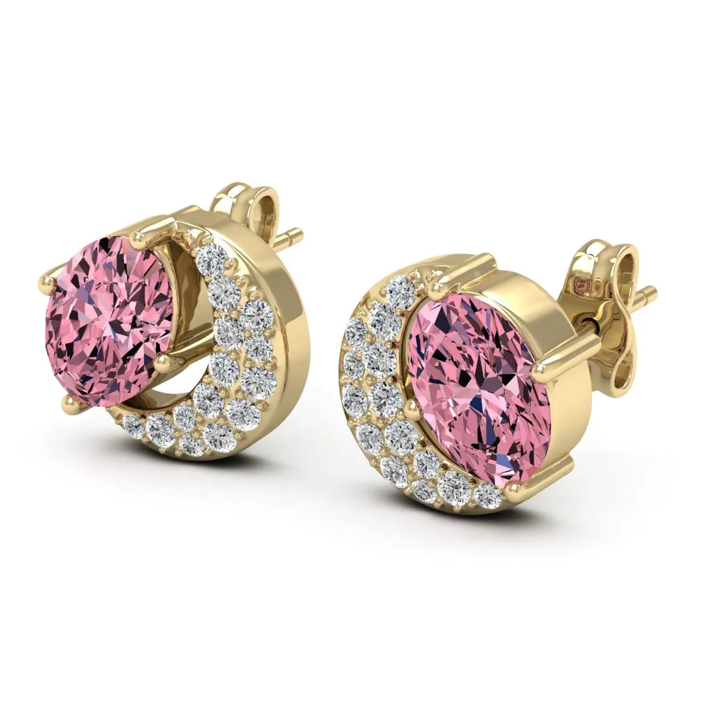 2.02 d.e.w cts Luna Moissanite Stud Earrings