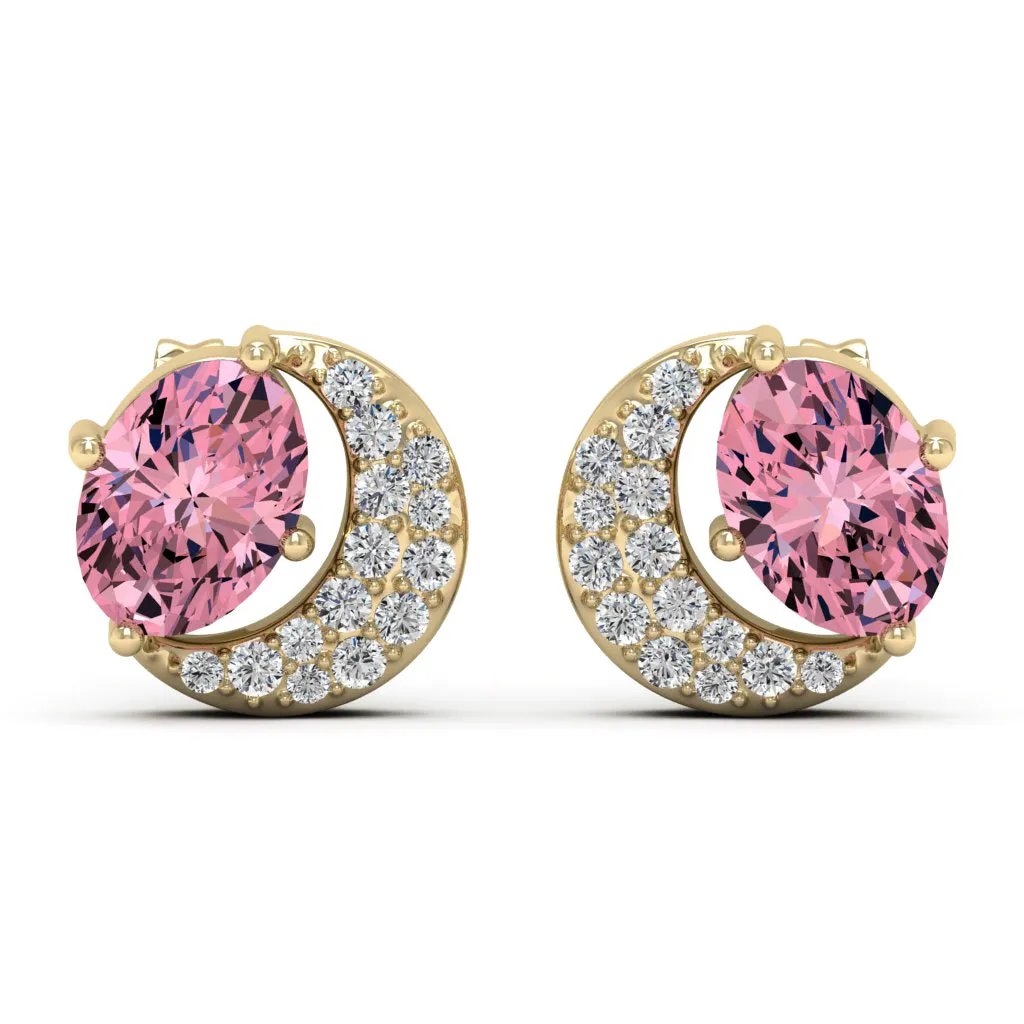 2.02 d.e.w cts Luna Moissanite Stud Earrings