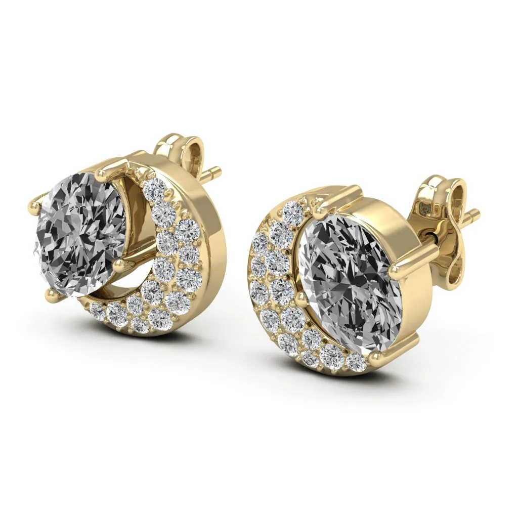 2.02 d.e.w cts Luna Moissanite Stud Earrings