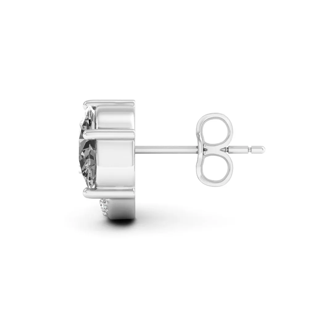2.02 d.e.w cts Luna Moissanite Stud Earrings
