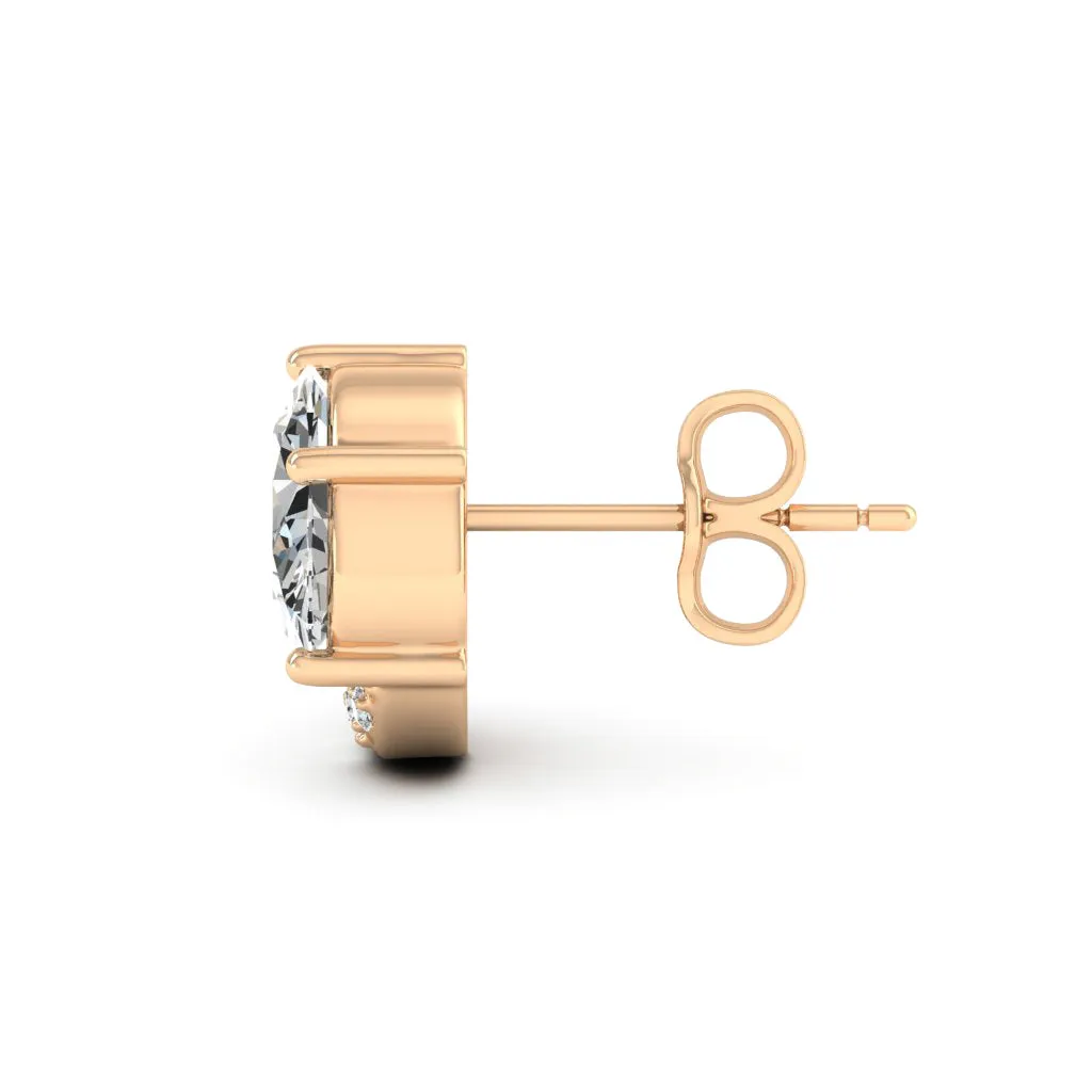 2.02 d.e.w cts Luna Moissanite Stud Earrings