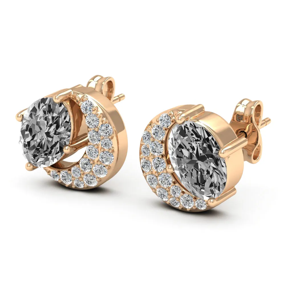 2.02 d.e.w cts Luna Moissanite Stud Earrings