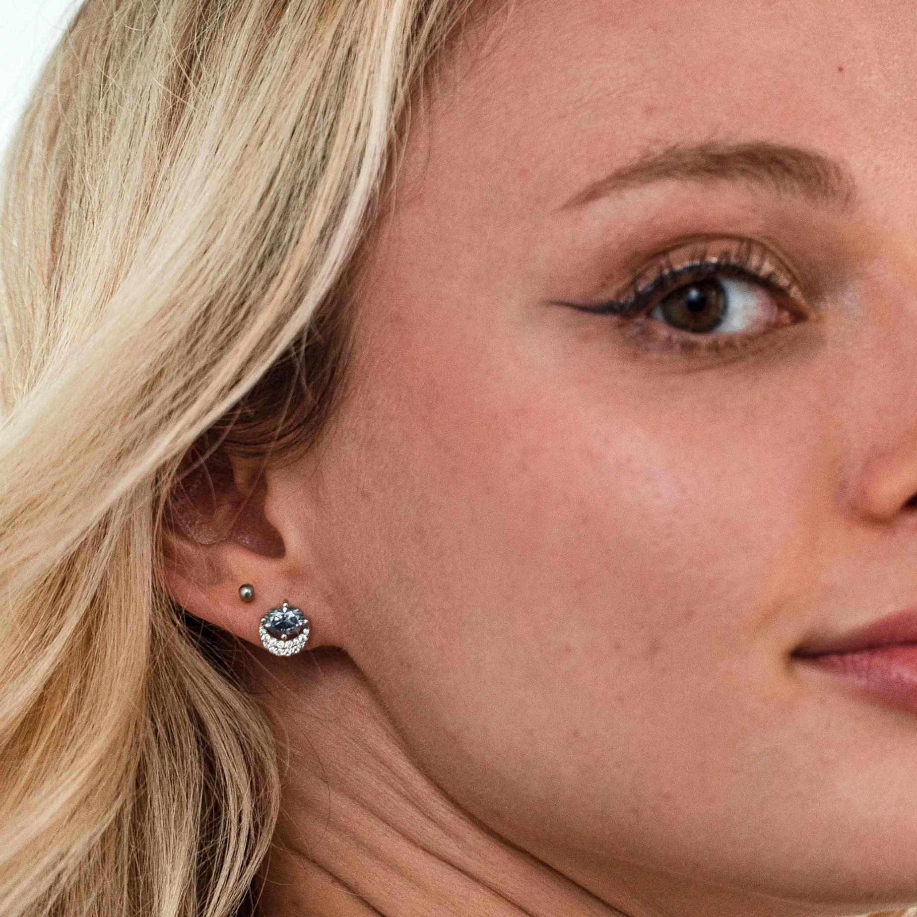 2.02 d.e.w cts Luna Moissanite Stud Earrings