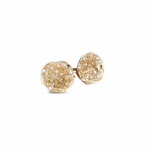 20K Serenity Cactus Flower Diamond Stud Earrings
