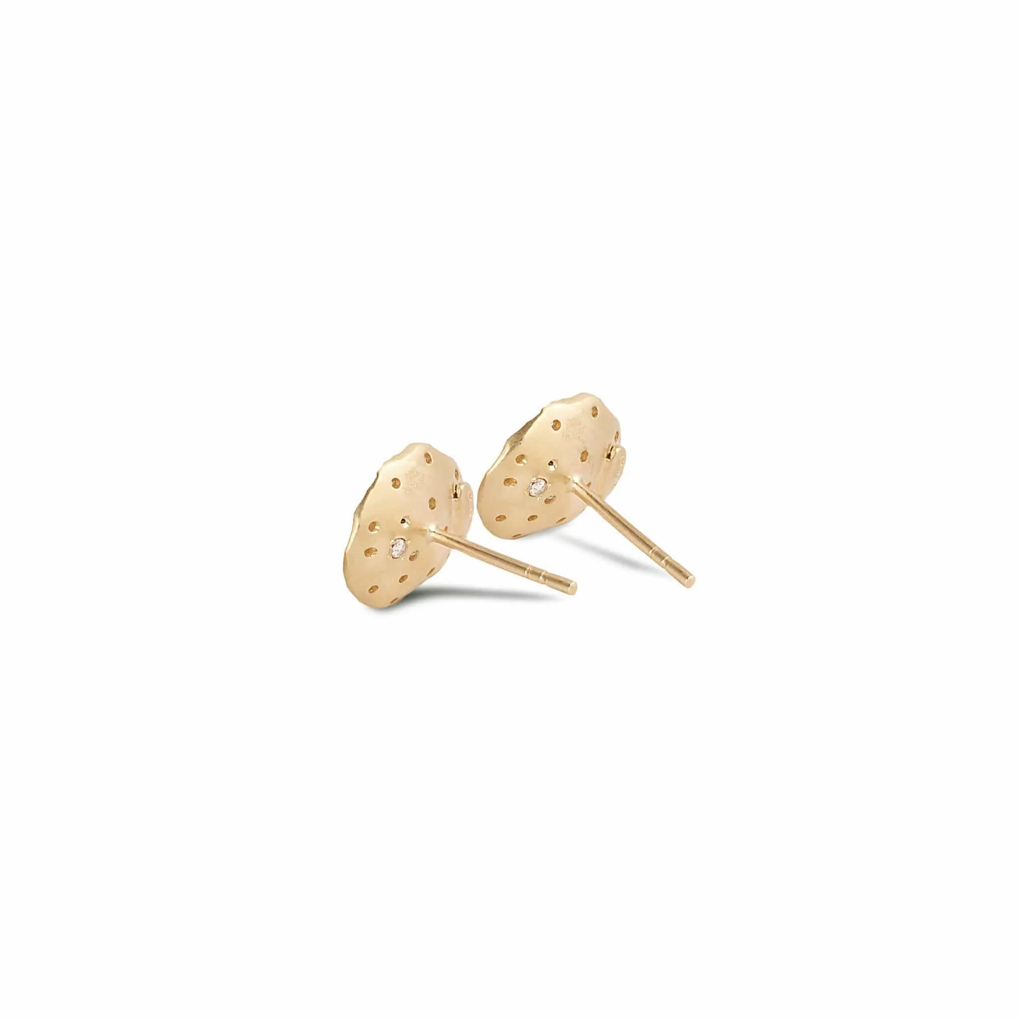 20K Serenity Cactus Flower Diamond Stud Earrings