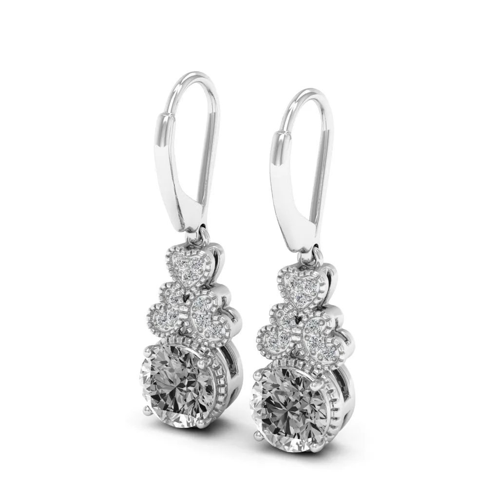 2.11 d.e.w cts Margaret Moissanite Dangle Earrings