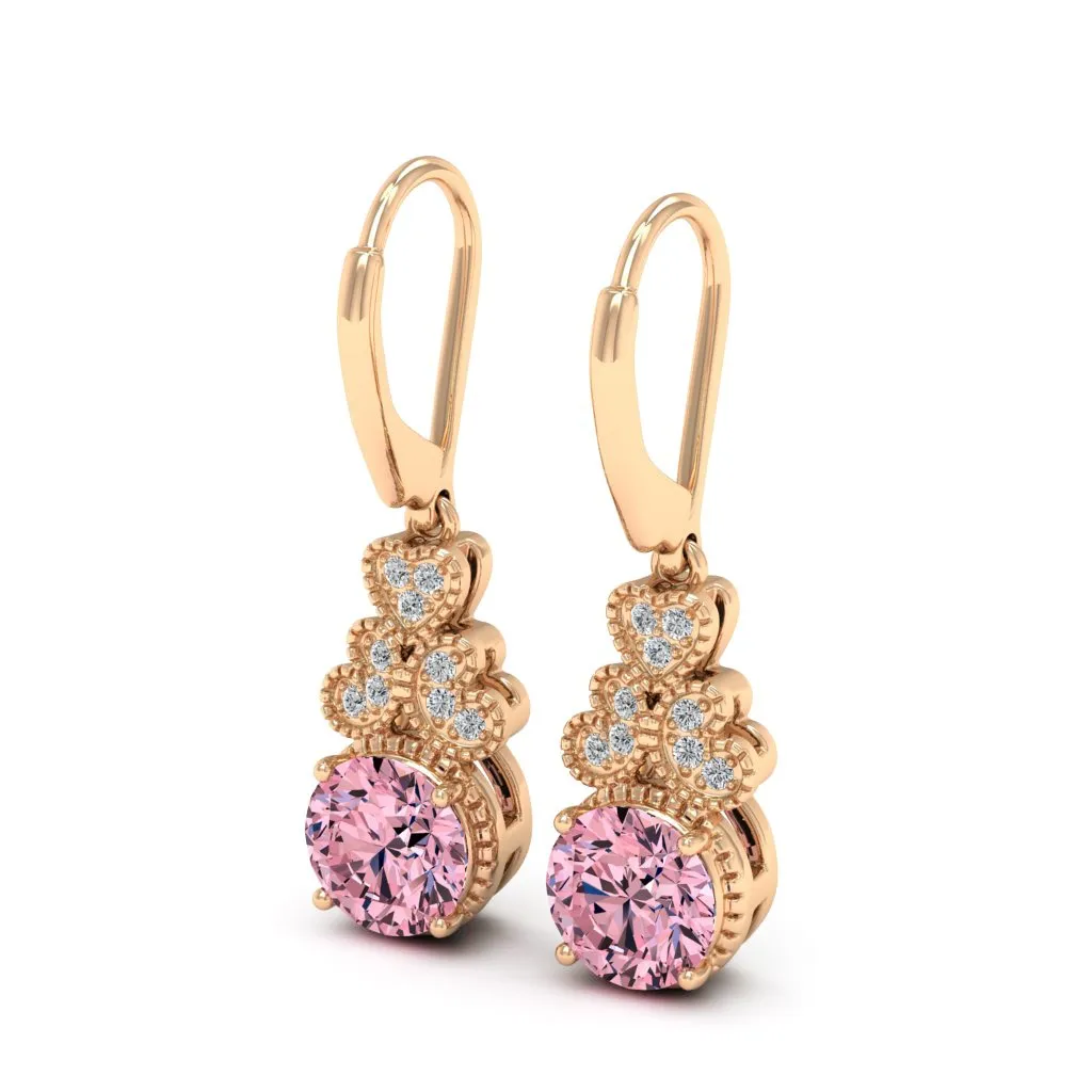 2.11 d.e.w cts Margaret Moissanite Dangle Earrings
