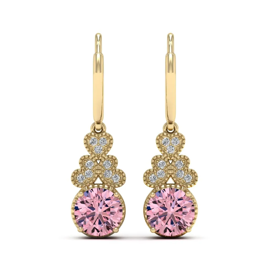 2.11 d.e.w cts Margaret Moissanite Dangle Earrings