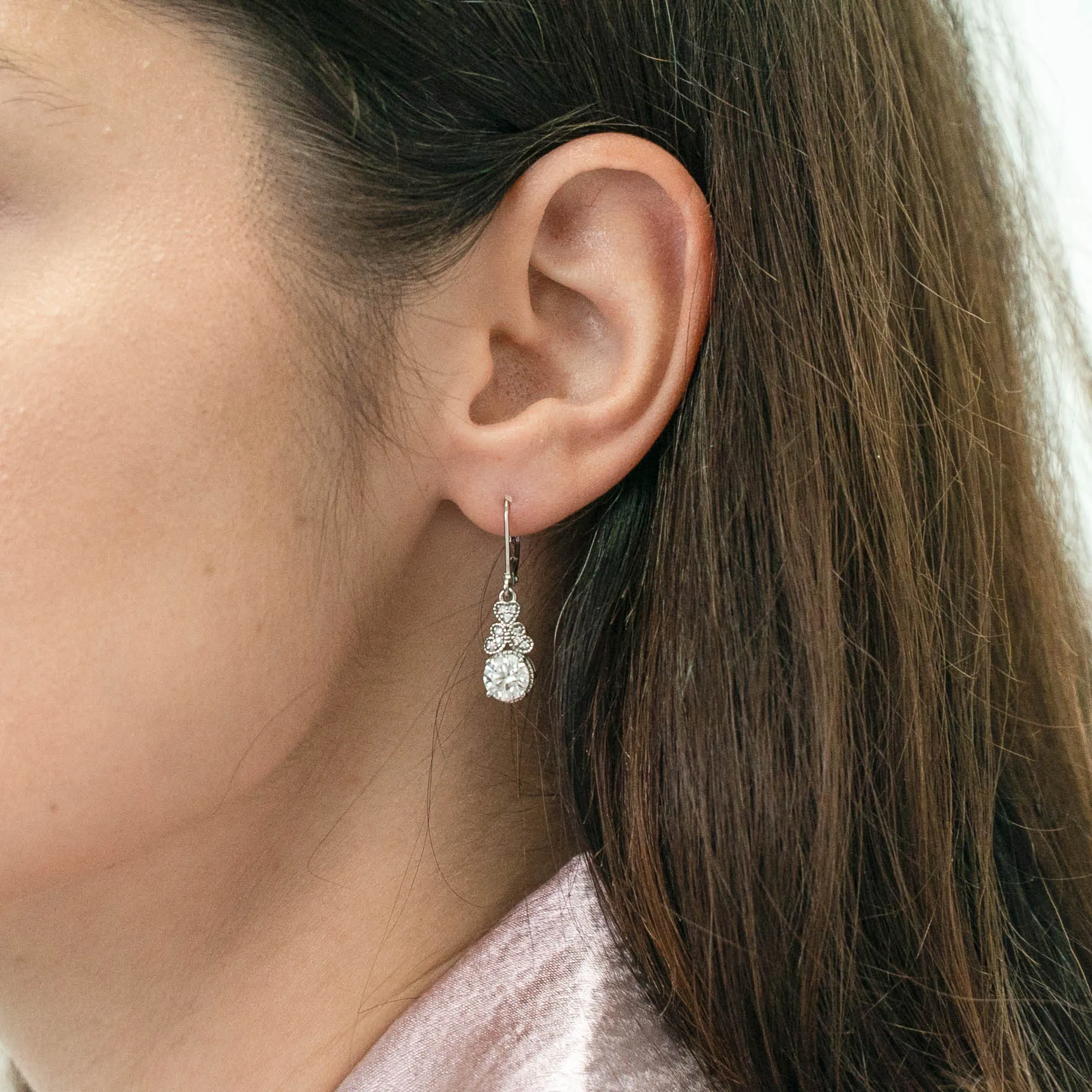 2.11 d.e.w cts Margaret Moissanite Dangle Earrings
