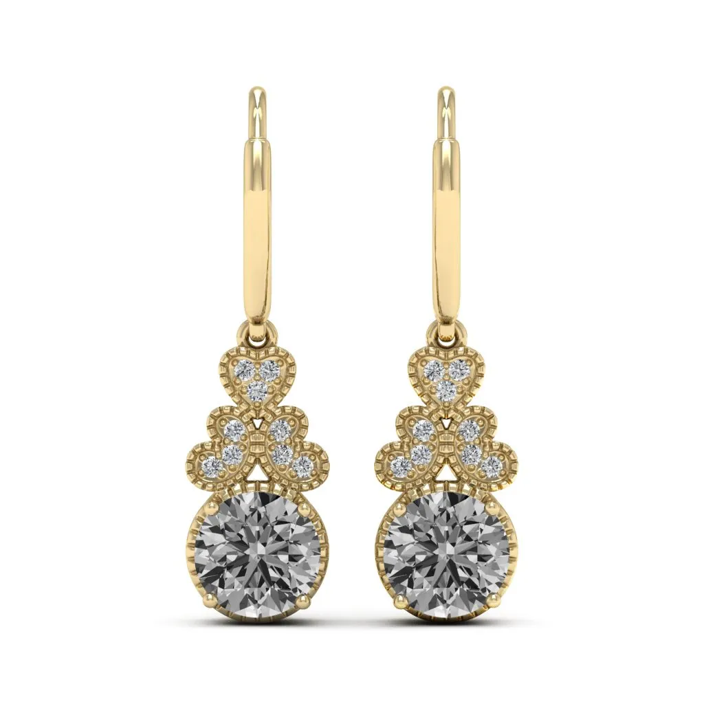 2.11 d.e.w cts Margaret Moissanite Dangle Earrings