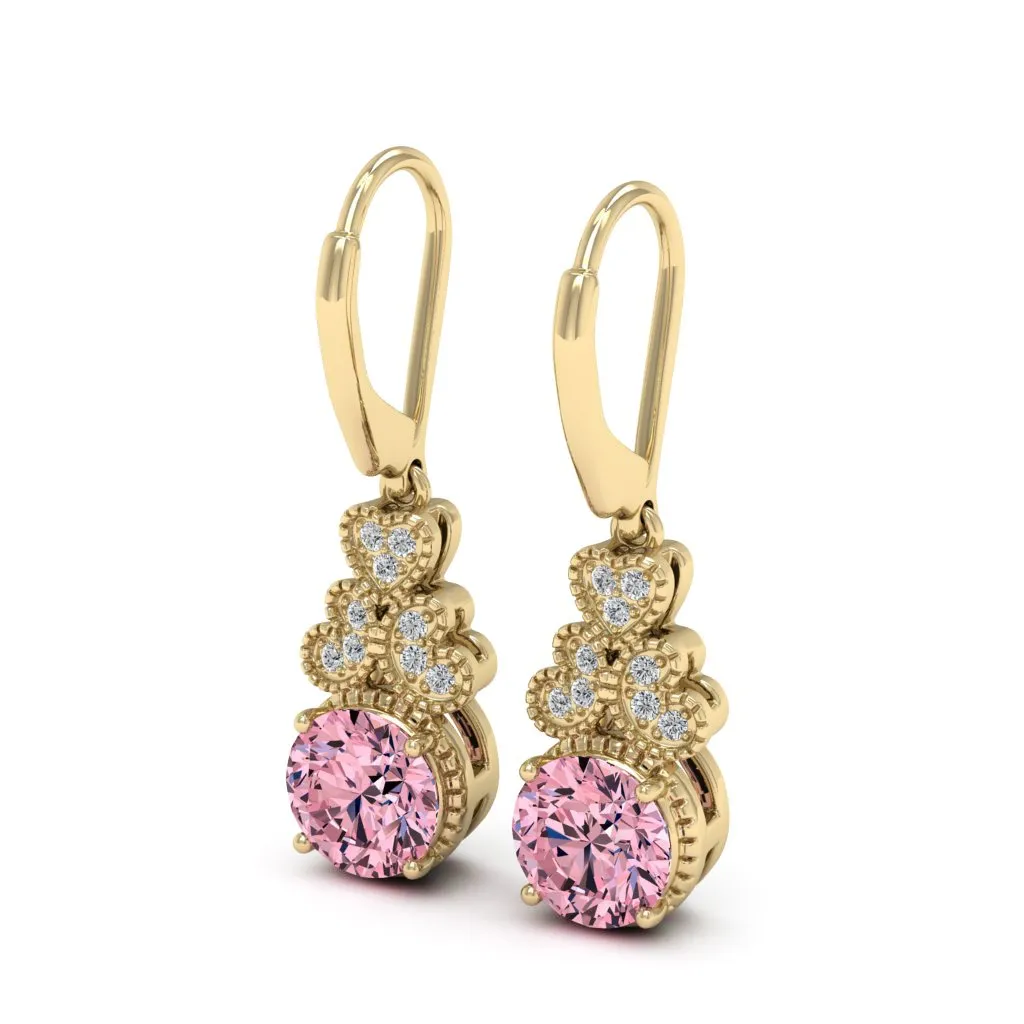 2.11 d.e.w cts Margaret Moissanite Dangle Earrings