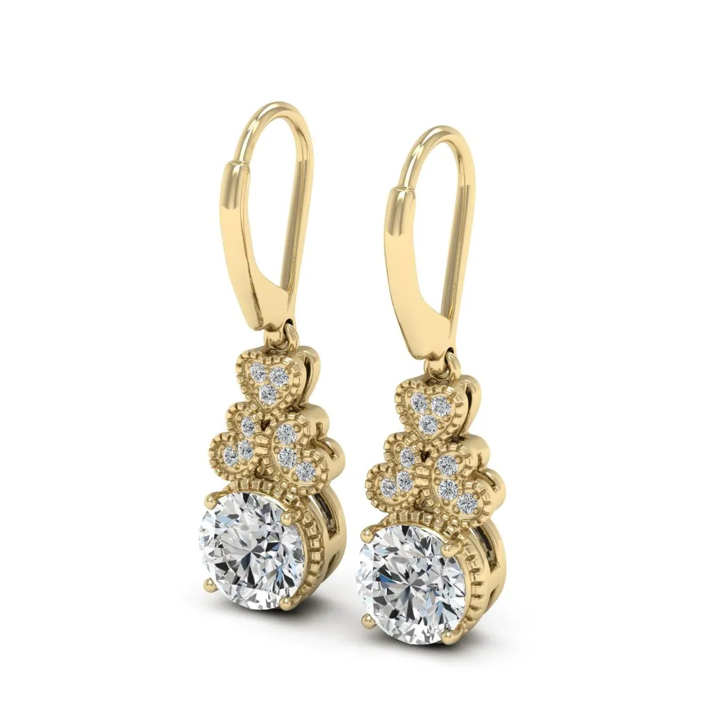 2.11 d.e.w cts Margaret Moissanite Dangle Earrings