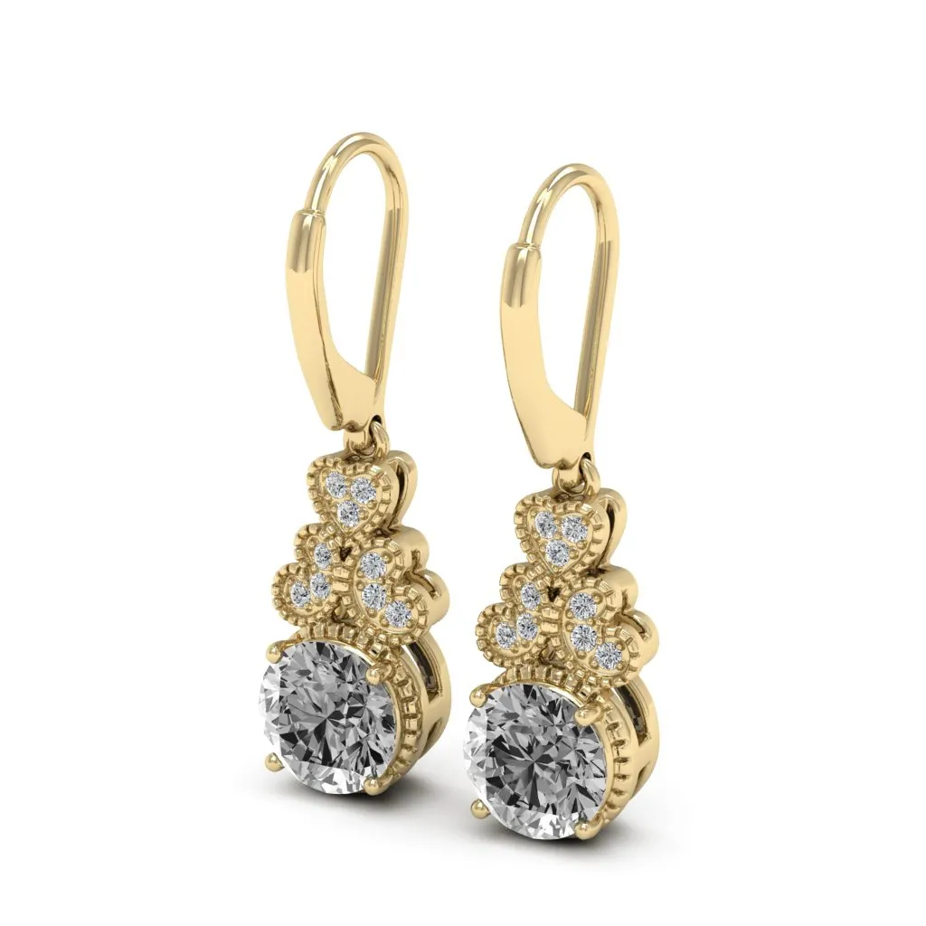 2.11 d.e.w cts Margaret Moissanite Dangle Earrings