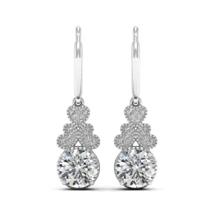 2.11 d.e.w cts Margaret Moissanite Dangle Earrings