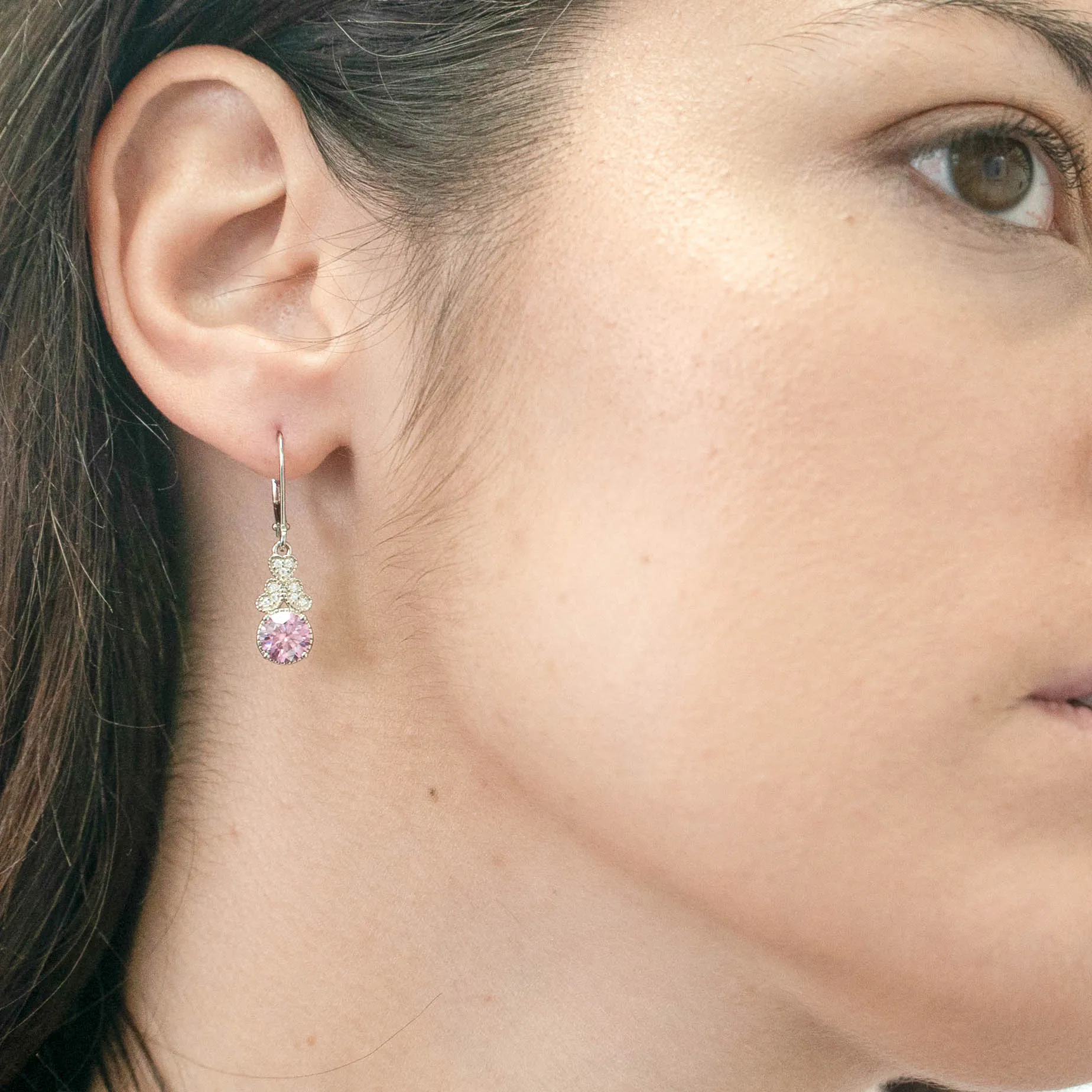 2.11 d.e.w cts Margaret Moissanite Dangle Earrings