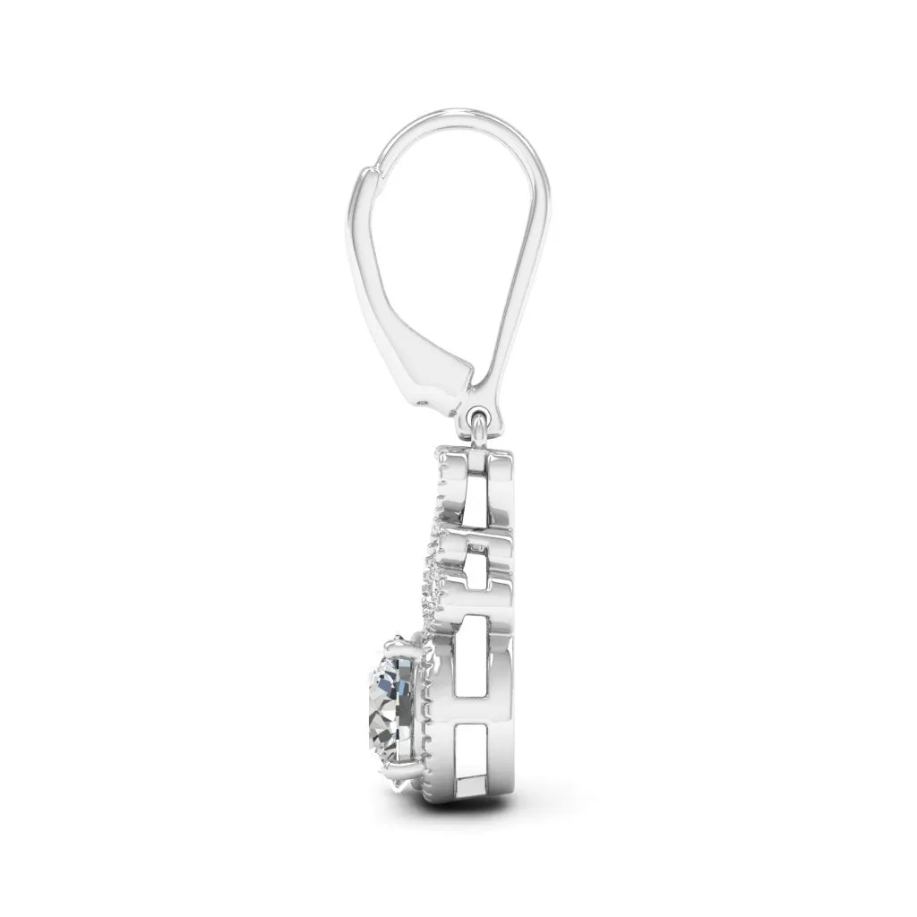 2.11 d.e.w cts Margaret Moissanite Dangle Earrings