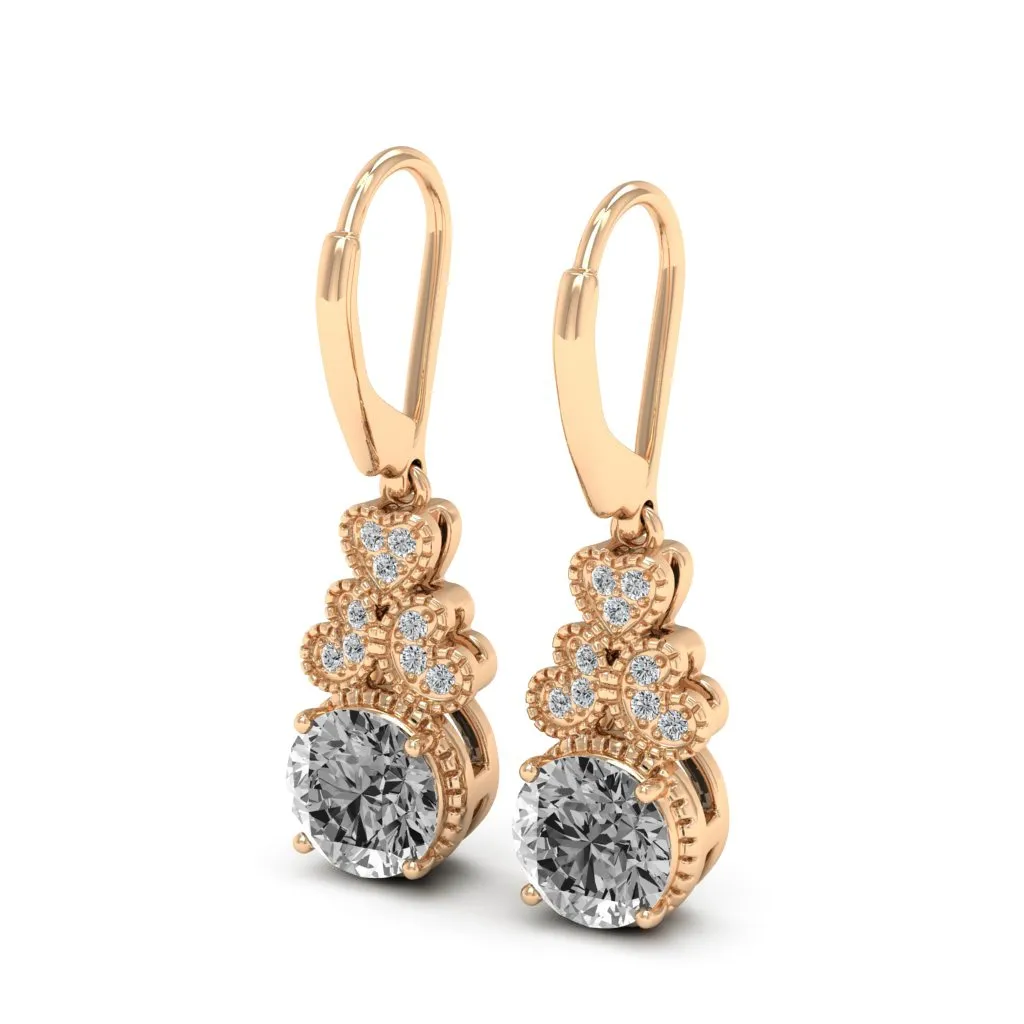 2.11 d.e.w cts Margaret Moissanite Dangle Earrings