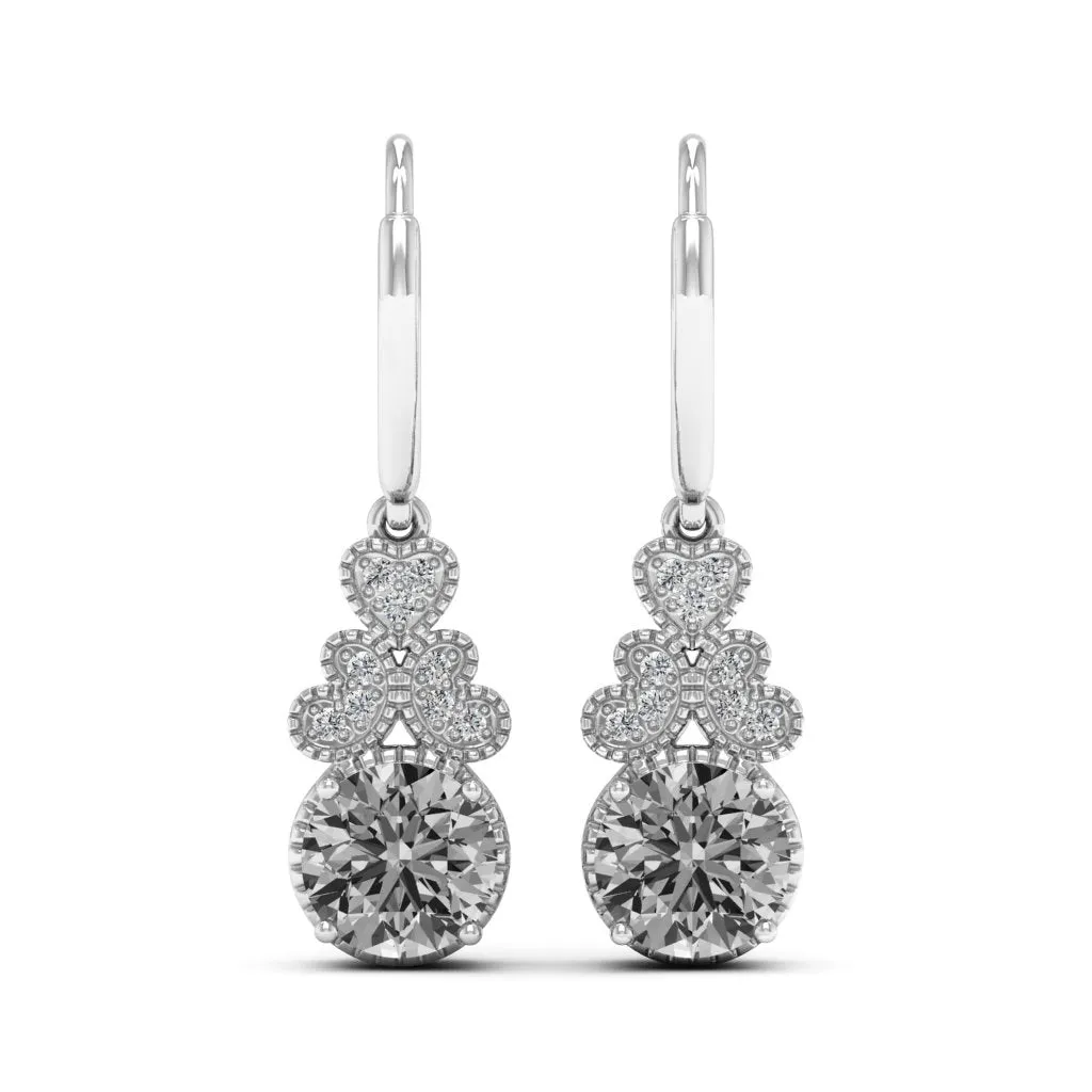 2.11 d.e.w cts Margaret Moissanite Dangle Earrings