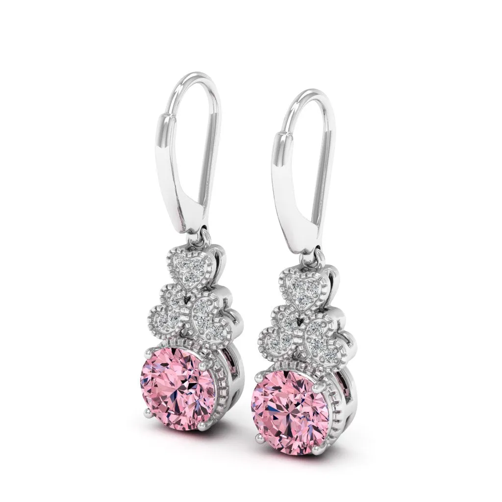 2.11 d.e.w cts Margaret Moissanite Dangle Earrings