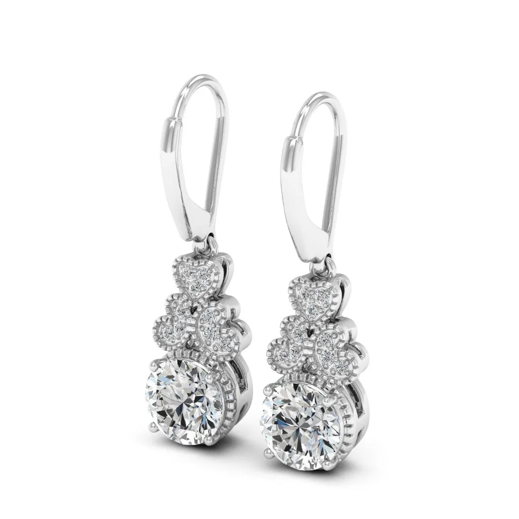 2.11 d.e.w cts Margaret Moissanite Dangle Earrings
