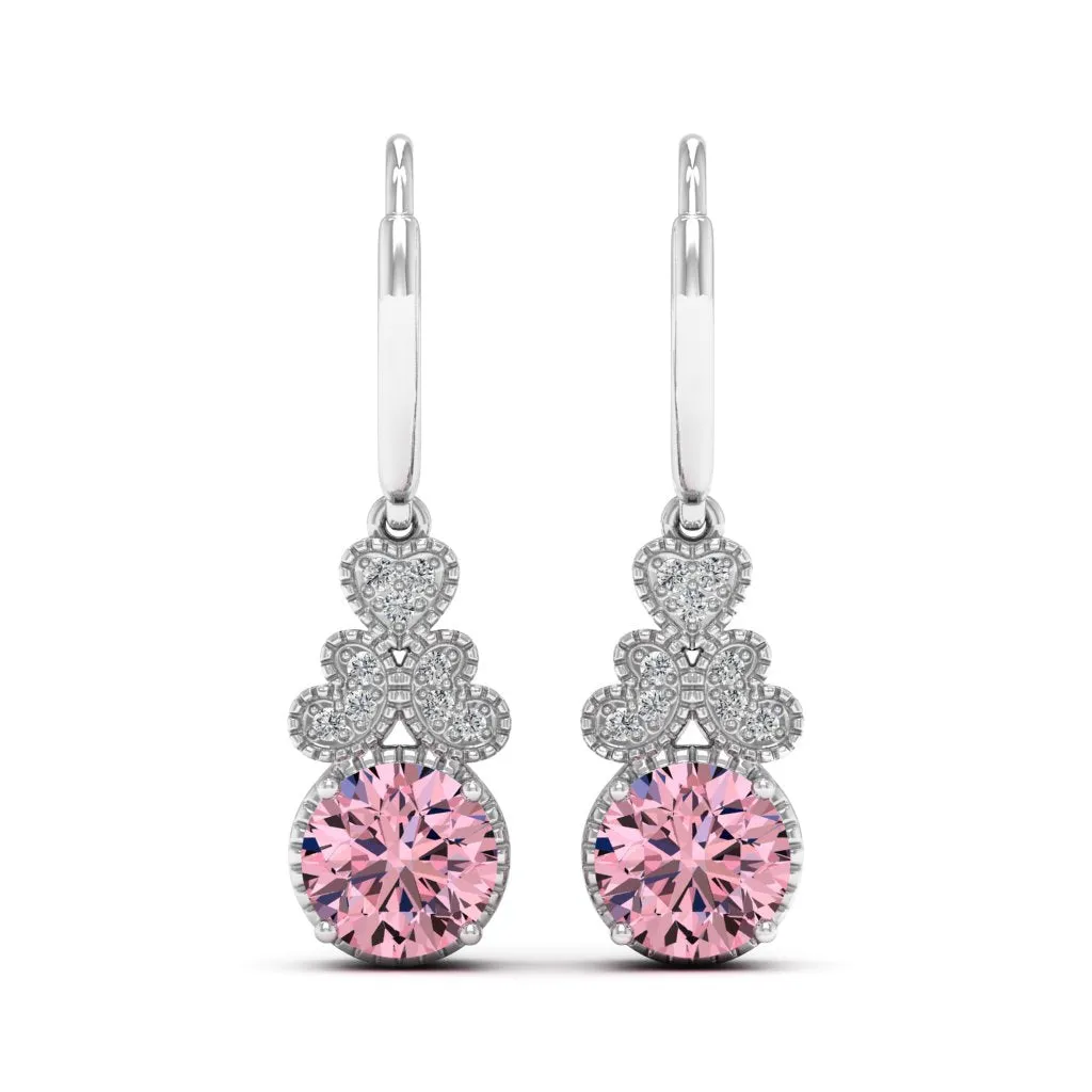 2.11 d.e.w cts Margaret Moissanite Dangle Earrings