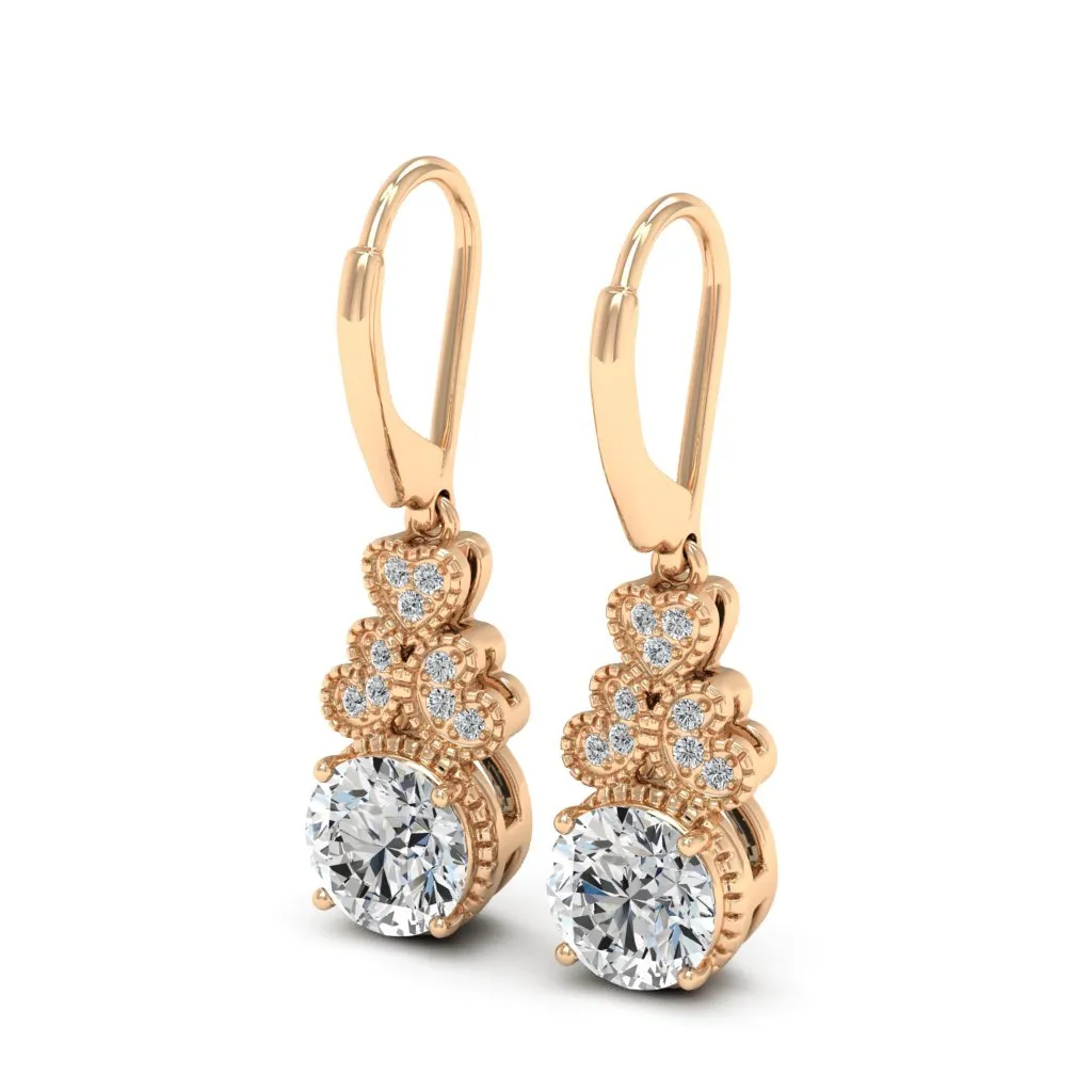 2.11 d.e.w cts Margaret Moissanite Dangle Earrings