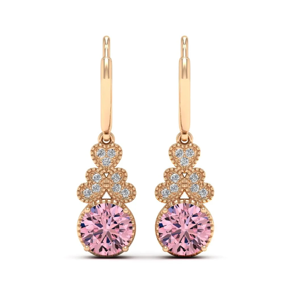 2.11 d.e.w cts Margaret Moissanite Dangle Earrings