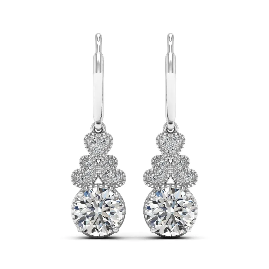2.11 d.e.w cts Margaret Moissanite Dangle Earrings