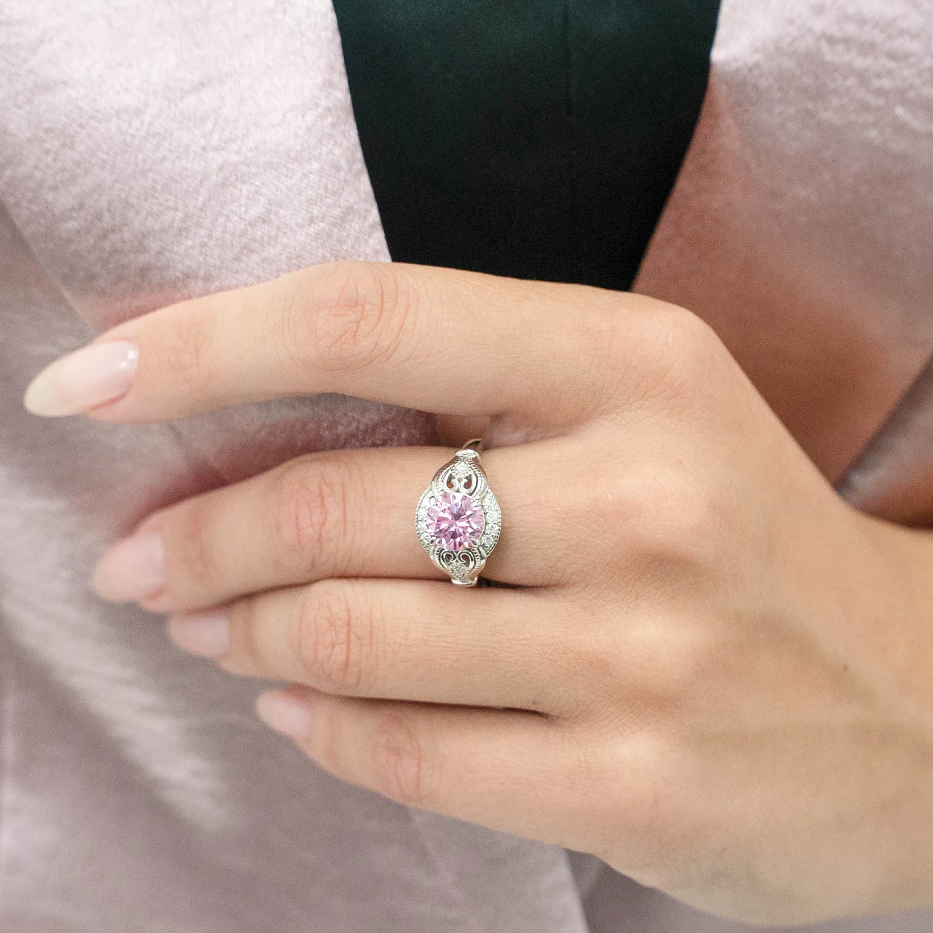 2.15 d.e.w cts Sophia Moissanite Ring