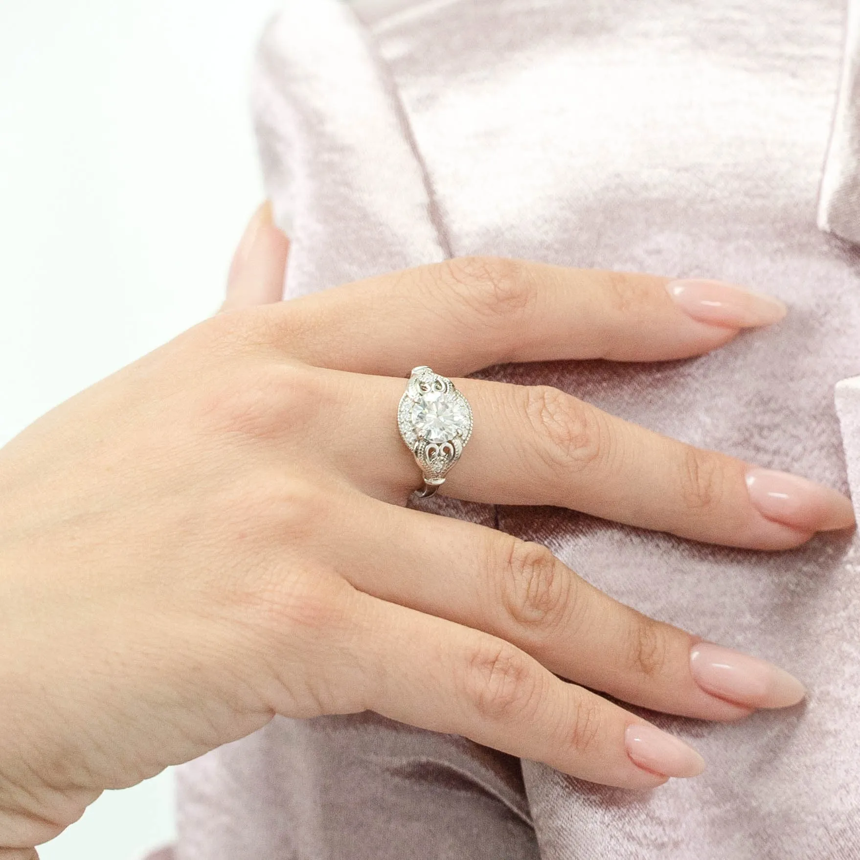 2.15 d.e.w cts Sophia Moissanite Ring