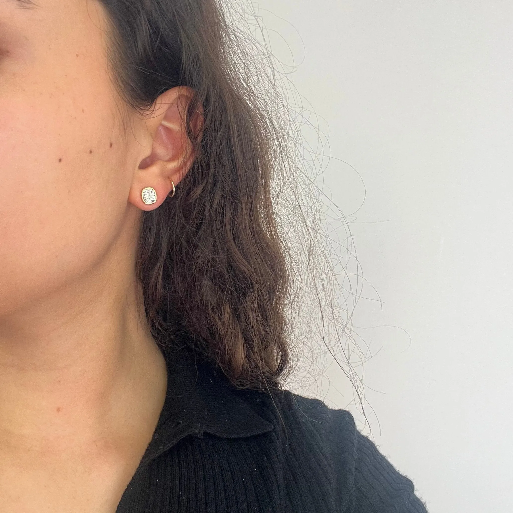 2.30ctw Old Mine Cut Diamond Stud Earrings GIA