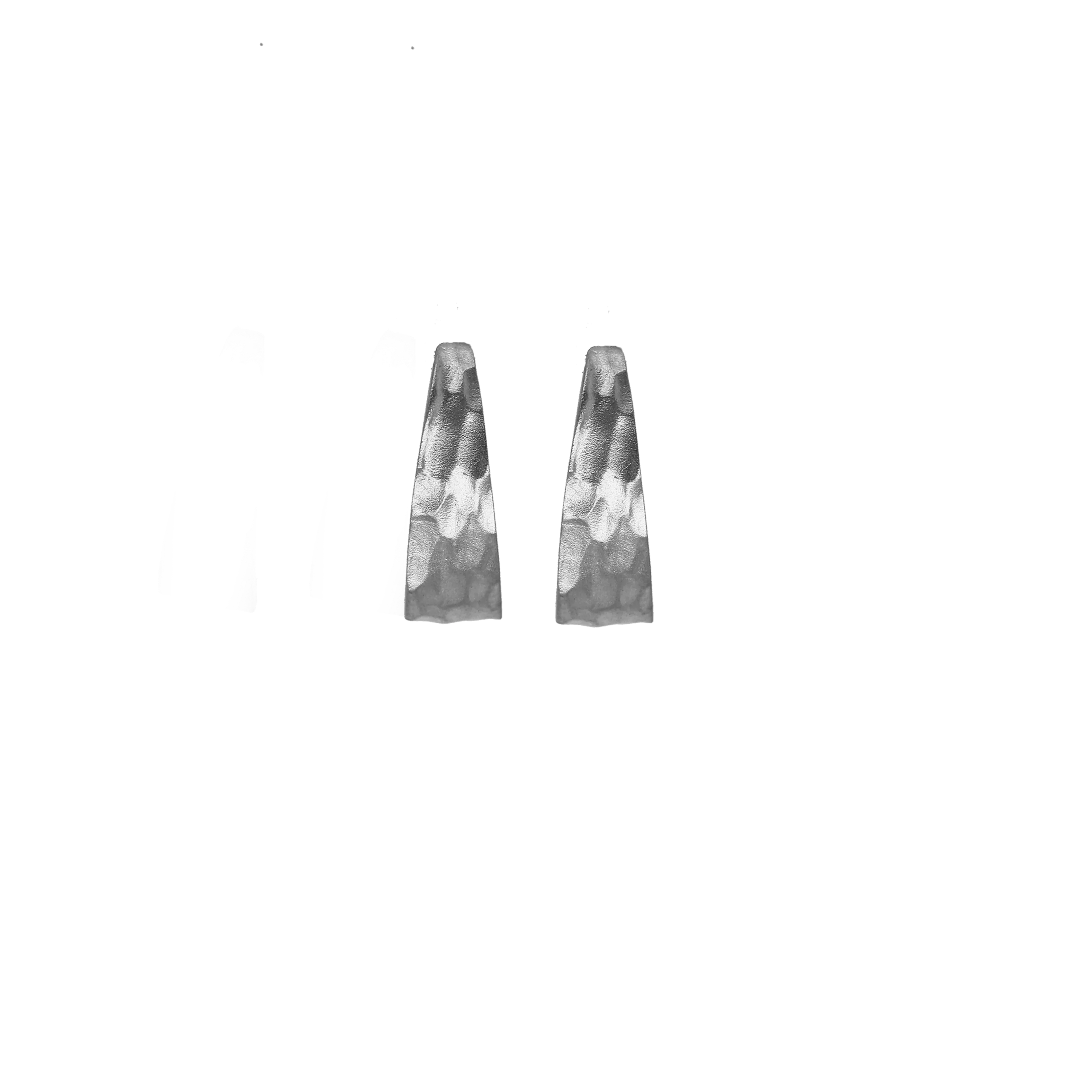 24Kt Platinum Hammered Obelisk Earrings