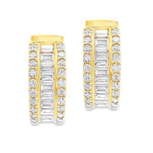 2.53ct 18k Yellow Gold Diamond Hoops