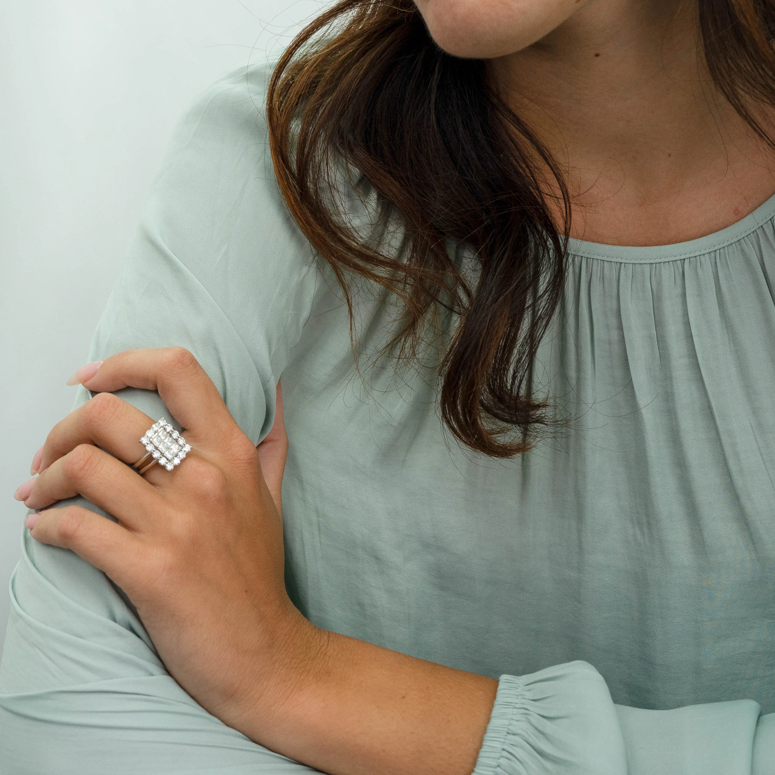 2.62 CTS DEW Princess Cut Moissanite Ring