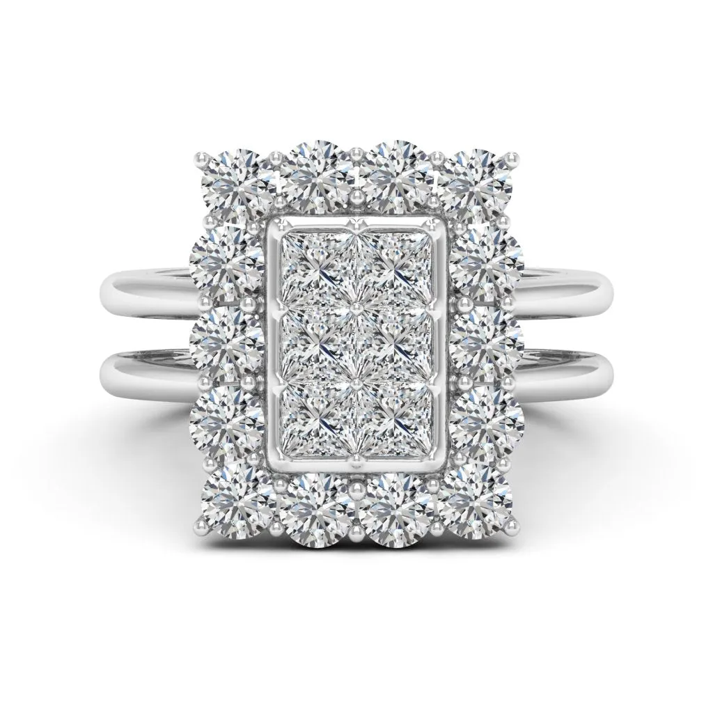 2.62 CTS DEW Princess Cut Moissanite Ring