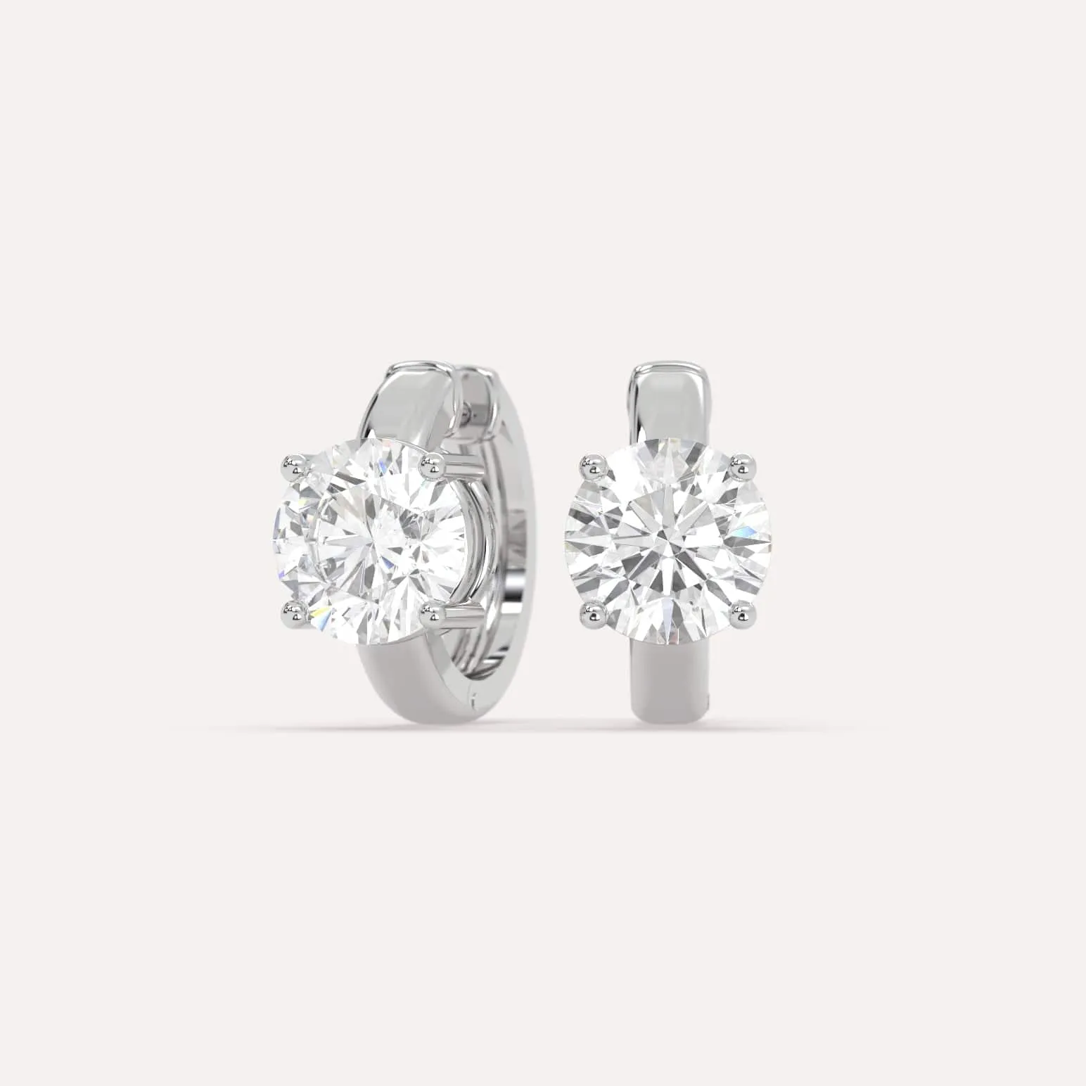 3 carat Round Diamond Hoop Earrings