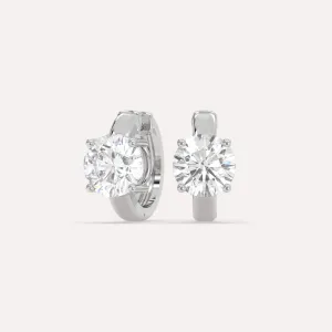 3 carat Round Diamond Hoop Earrings
