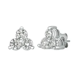 3 DIAMOND EARRINGS 14K GOLD (1.5 CTW)E5590-1.5P